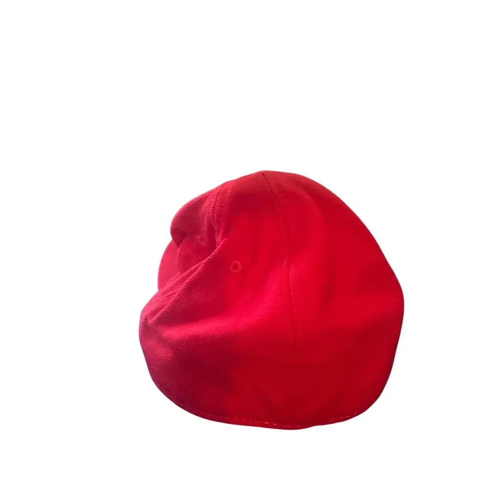 Sesame Street Elmo Red Big Face Flat Bill Mens Baseball Hat Flex Cap L